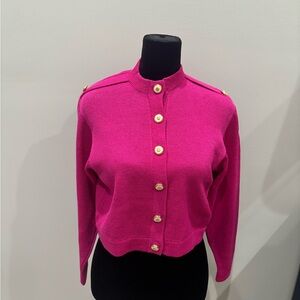 St. John Fuchsia Knit Cardigan